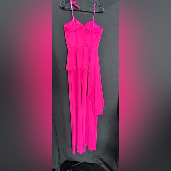 Mac Duggal 49878 NWT Vibrant Pink Strapless Jumpsuit -straps included - Picture 2 of 4
